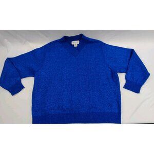 BEDFORD FAIR VINTAGE ROYAL BLUE GLITTER PULLOVER KNIT SWEATER PLUS SZ 2X V-NECK